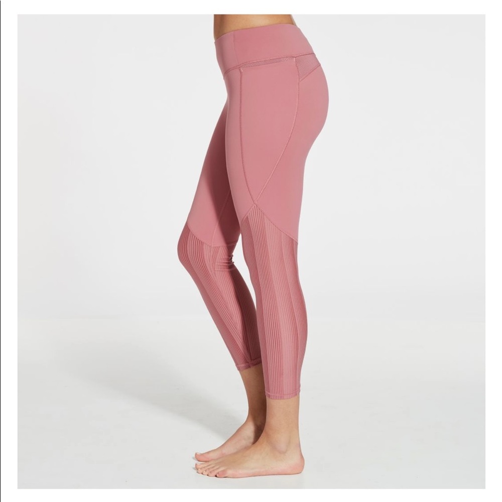 CALIA by Carrie Underwood Rose Pink Ribbed Panel Leggings